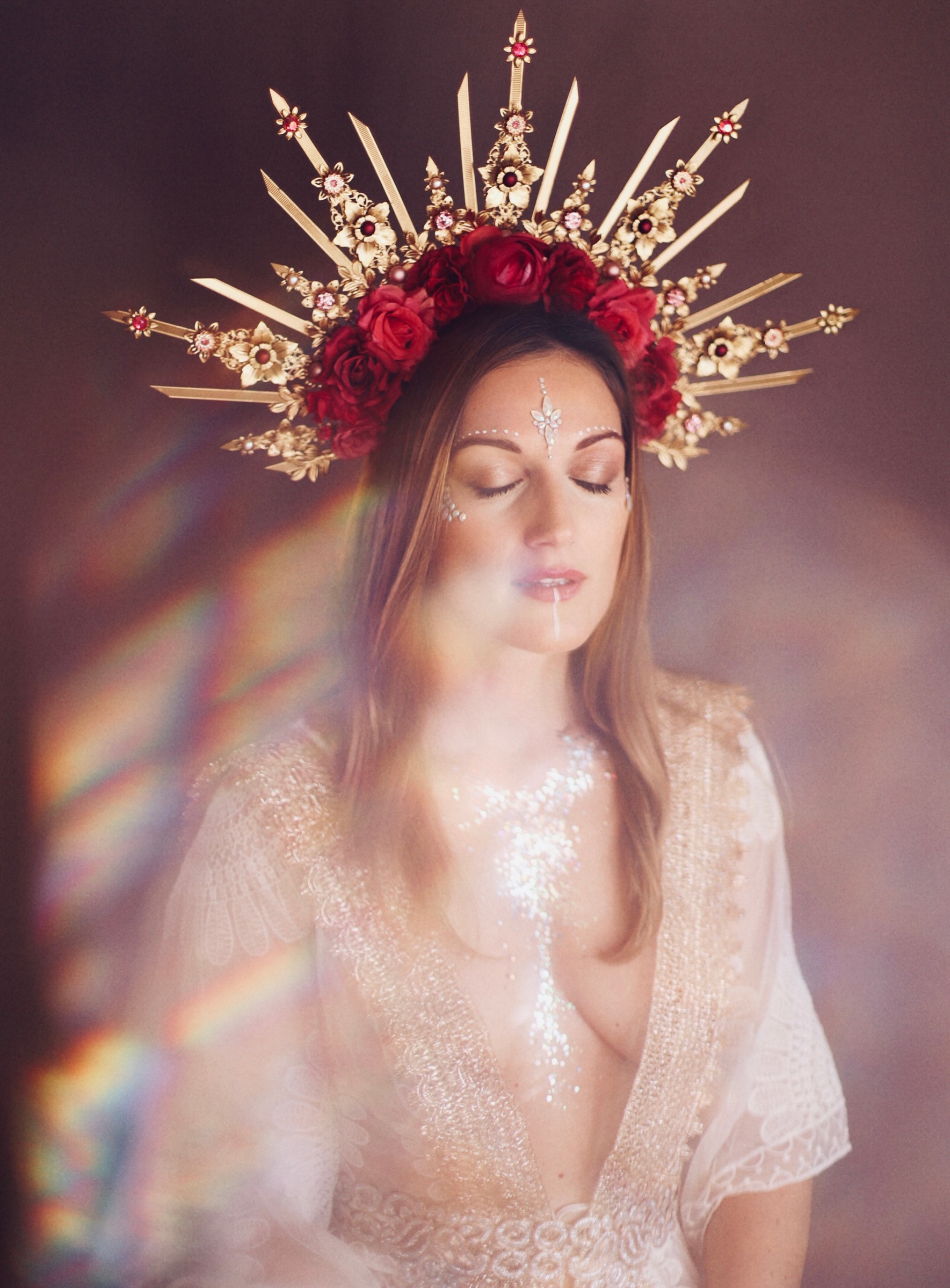 Portrait in a floral crown